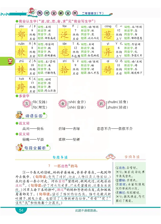小学教材全解全析-语文2下_《教材全解》小学1-6年级_《小学教材全解全析》_1-6年级下册_语文