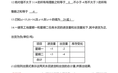 2.2　有理数的加减运算(第1课时)_北师大初中数学_7上-北师大版初中数学_7上-初中数学北师大（2024新版）持续更新_06习题试卷_同步练习