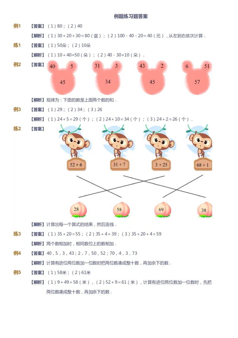 课本+自我巩固+课堂落实（答案）-gs_《爱学习》小学初中数学和奥数资料_高斯数学爱学习课件_1人教小学能力提高_1年级能力提高春秋寒暑课件_春高斯数学1阶能力提高-gs出品