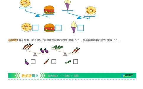 课本+自我巩固+课堂落实_《爱学习》小学初中数学和奥数资料_高斯数学爱学习课件_2人教小学能力强化_一年级高斯数学能力强化_秋数学1阶能力强化