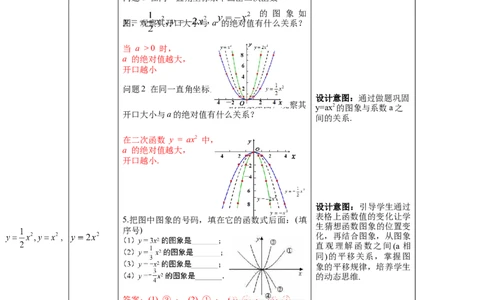 2.2第2课时二次函数y=ax2和y=ax2+c的图象与性质教案_北师大初中数学_9下-北师大版初中数学_01课件+教案+学案新课标_教案_2.BS九下第二章二次函数
