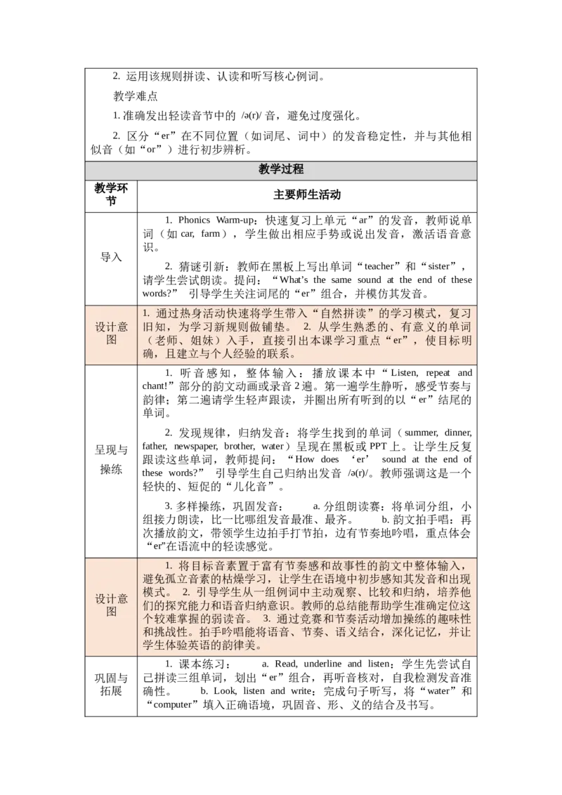 教案第一套（大单元）_4下-新英语人教PEP版（2026持续更新）_04教案（多套齐全）