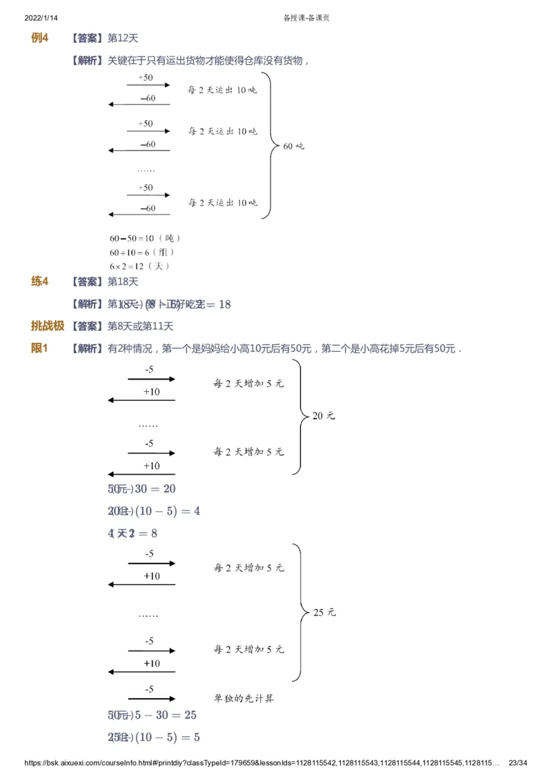 课本+自我巩固+课堂落实（答案）_《爱学习》小学初中数学和奥数资料_高斯数学爱学习课件_2人教小学能力强化_三年级高斯数学能力强化_春数学3阶能力强化