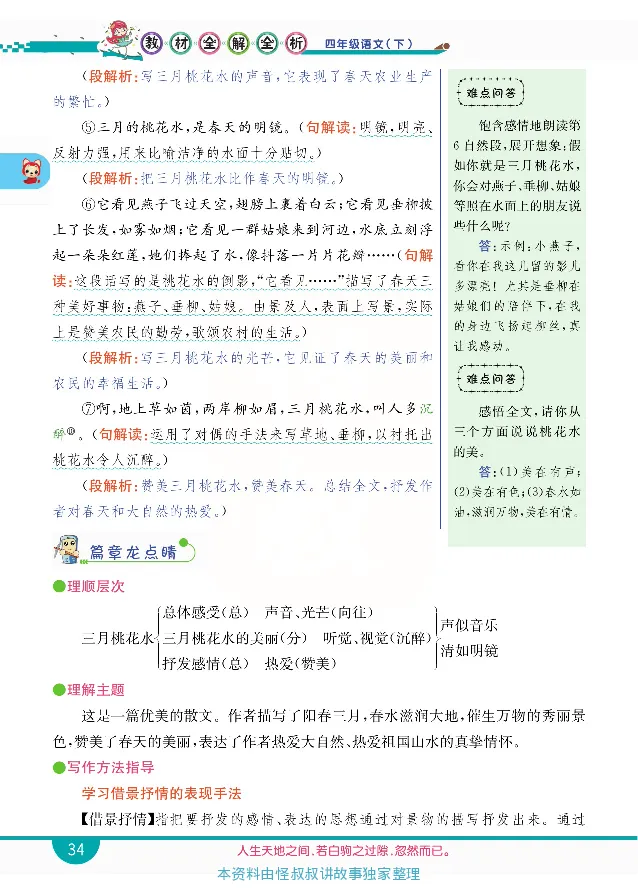 小学教材全解全析-语文4下_《教材全解》小学1-6年级_《小学教材全解全析》_1-6年级下册_语文