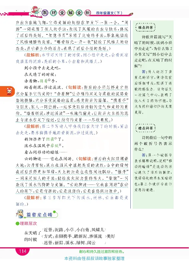 小学教材全解全析-语文4下_《教材全解》小学1-6年级_《小学教材全解全析》_1-6年级下册_语文