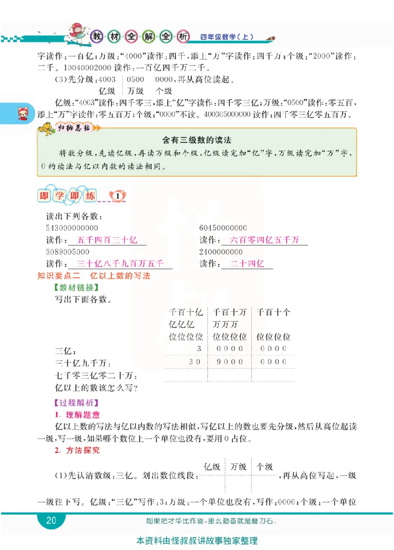 小学教材全解全析-人教数学4上_《教材全解》小学1-6年级_《小学教材全解全析》_1-6年级上册_数学