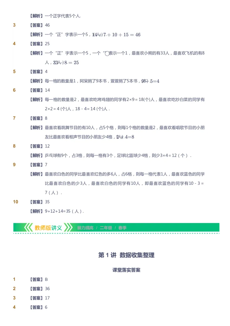 课本+自我巩固+课堂落实（答案）-gs_《爱学习》小学初中数学和奥数资料_高斯数学爱学习课件_1人教小学能力提高_2年级能力提高春秋寒暑课件_春高斯数学2阶能力提高-gs出品