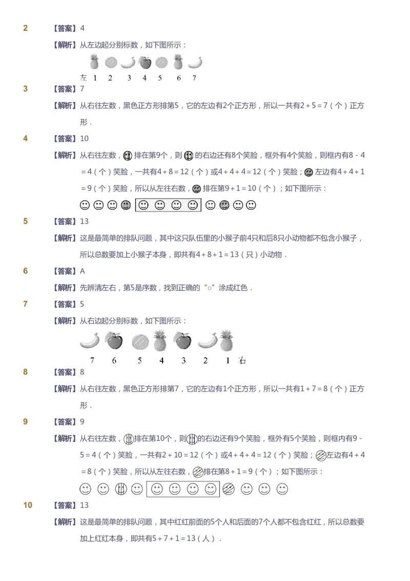 课本+自我巩固+课堂落实（答案）_《爱学习》小学初中数学和奥数资料_高斯数学爱学习课件_2人教小学能力强化_一年级高斯数学能力强化_秋数学1阶能力强化