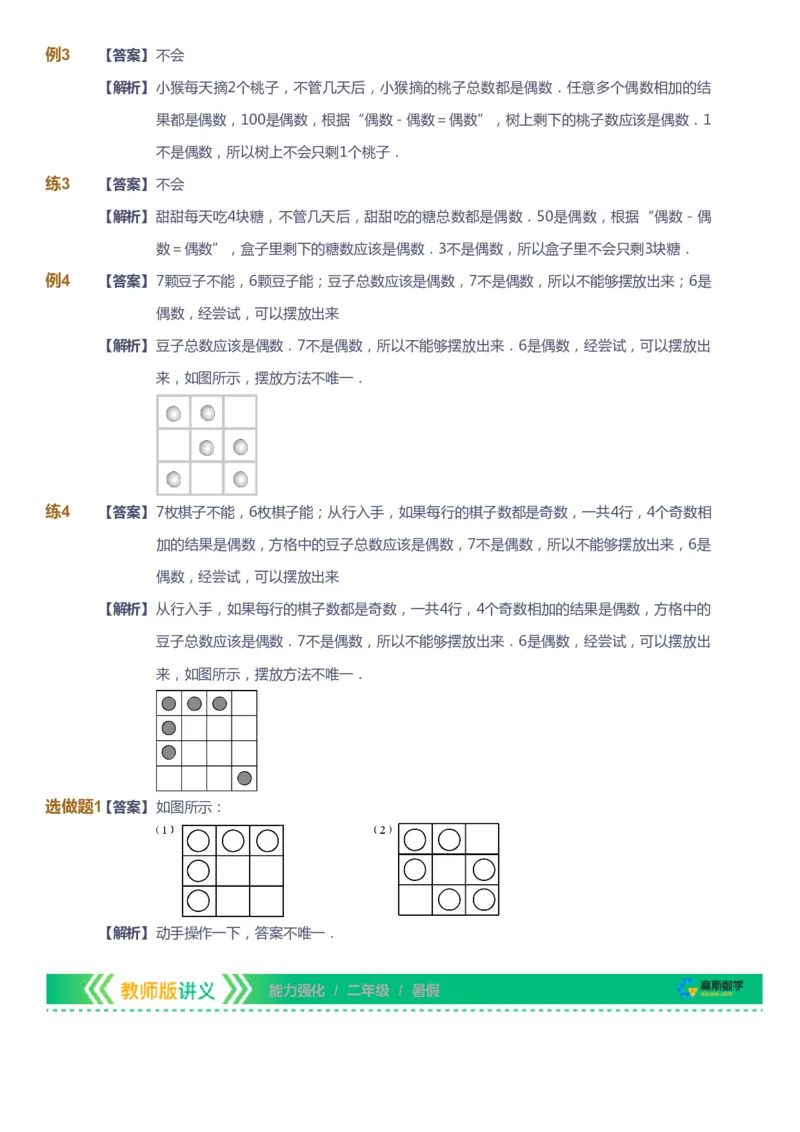 课本+自我巩固+课堂落实（答案）_《爱学习》小学初中数学和奥数资料_高斯数学爱学习课件_2人教小学能力强化_二年级高斯数学能力强化_暑数学2阶能力强化