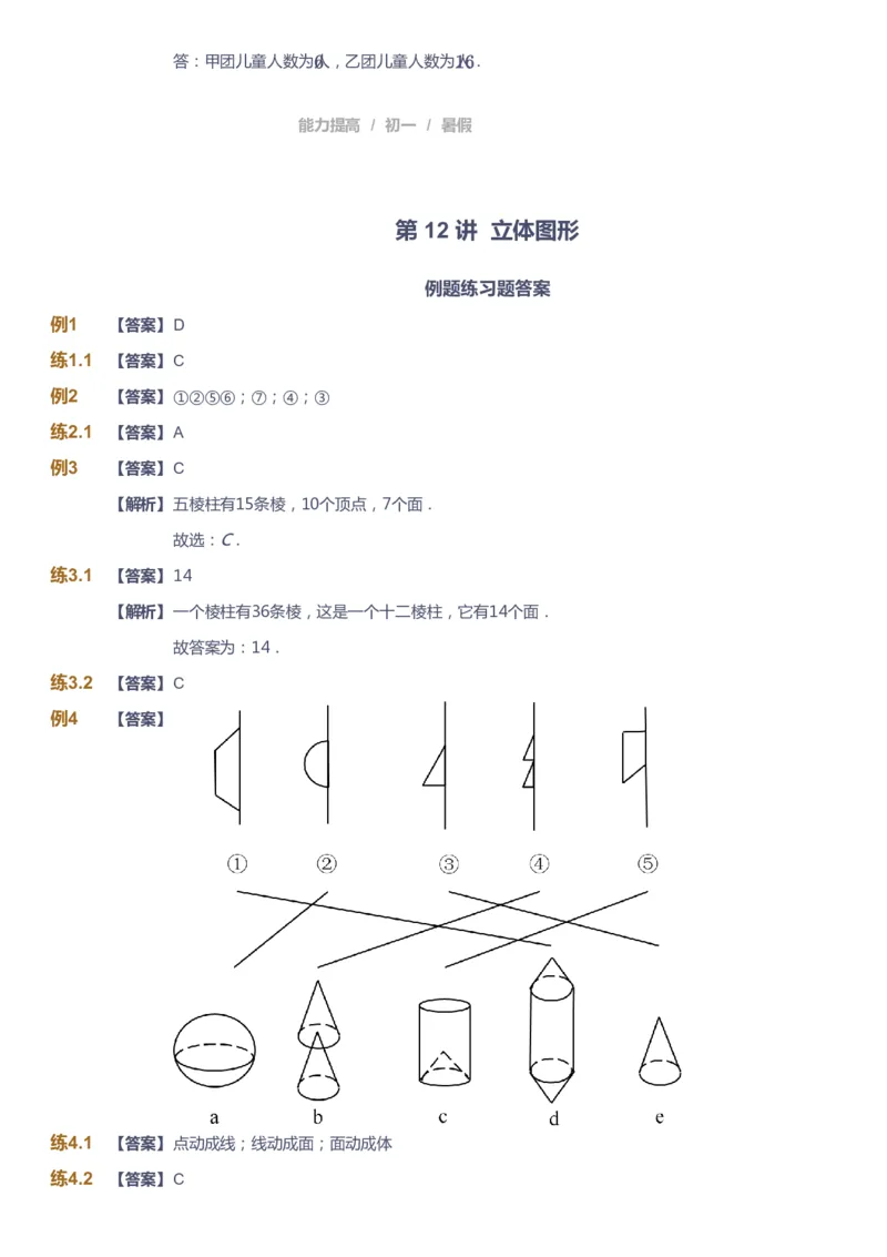 课本+自我巩固+课堂落实（答案）_《爱学习》小学初中数学和奥数资料_高斯数学爱学习课件_5人教初中能力提高_初一高斯数学能力提高_初一高斯数学_暑数学7阶能力提高