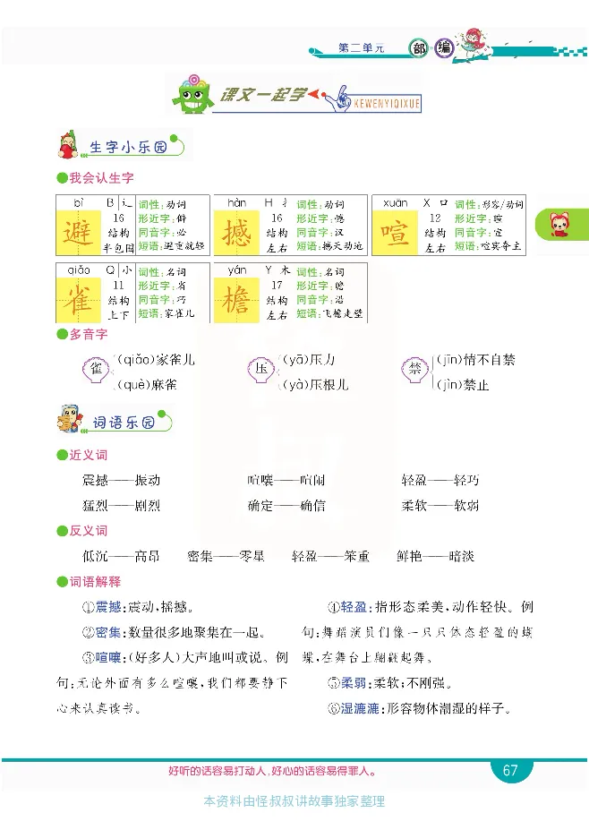 小学教材全解全析-语文4上_《教材全解》小学1-6年级_《小学教材全解全析》_1-6年级上册_语文