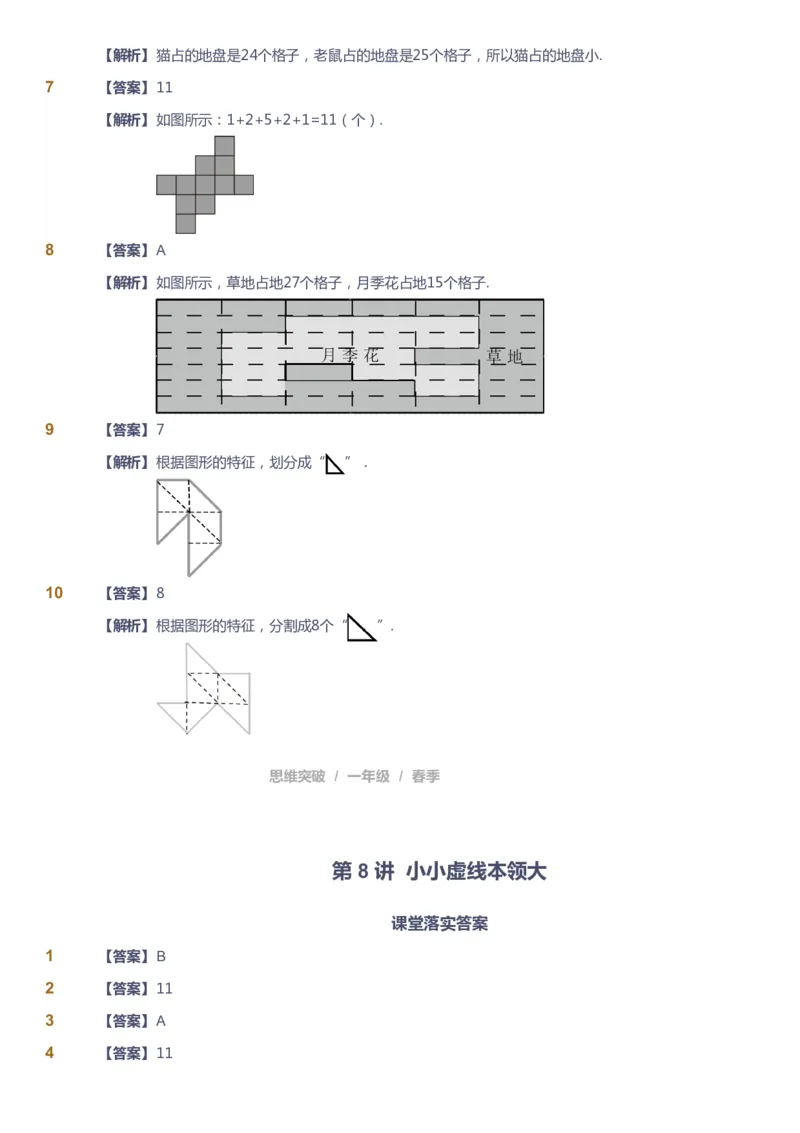 课本+自我巩固+课堂落实（答案）_《爱学习》小学初中数学和奥数资料_高斯数学爱学习课件_3奥数思维突破_高斯爱学习思维突破奥数1-6阶四季版12年级_1年级思维突破春秋寒暑课件_241