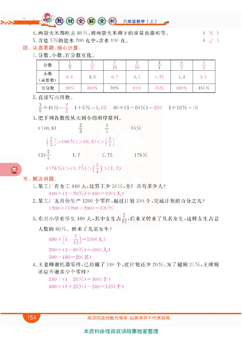 小学教材全解全析-人教数学6上_《教材全解》小学1-6年级_《小学教材全解全析》_1-6年级上册_数学