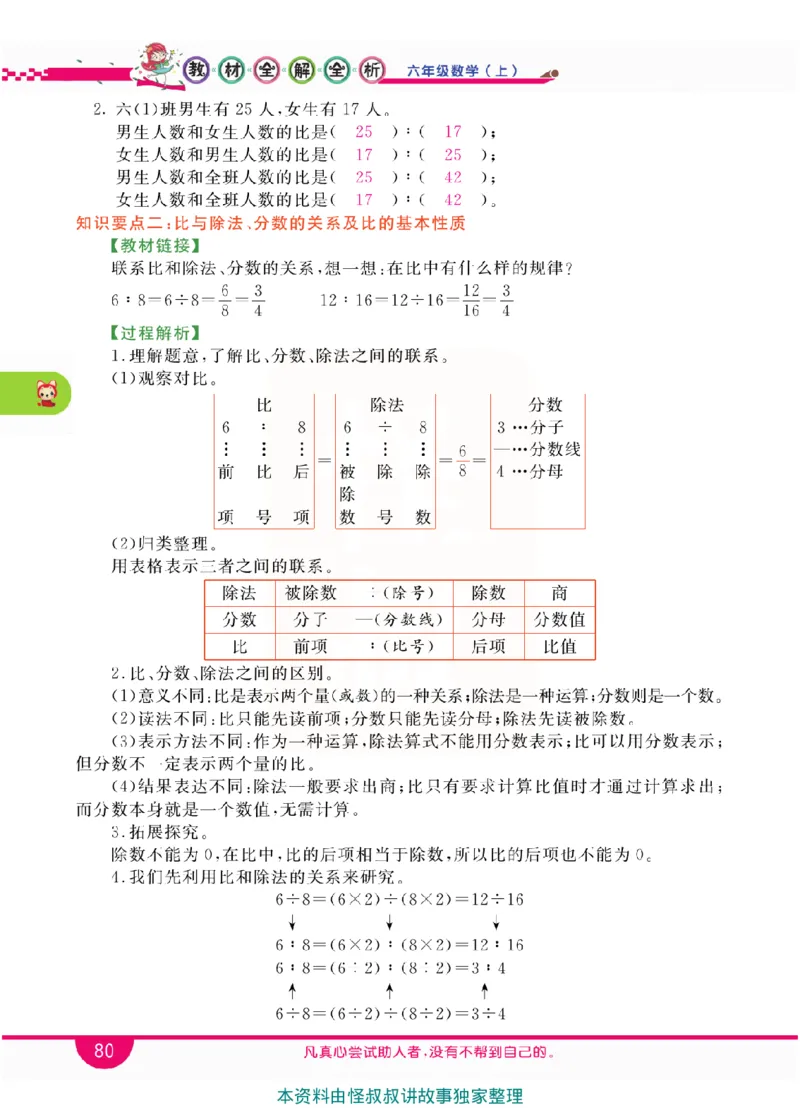 小学教材全解全析-人教数学6上_《教材全解》小学1-6年级_《小学教材全解全析》_1-6年级上册_数学