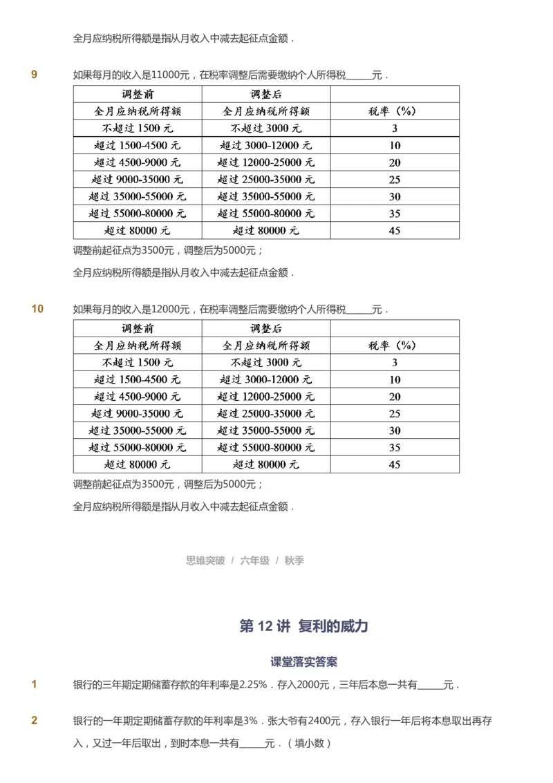 课本+自我巩固+课堂落实_《爱学习》小学初中数学和奥数资料_高斯数学爱学习课件_3奥数思维突破_高斯爱学习思维突破奥数1-6阶四季版56年级_6年级思维突破春秋寒暑课件_949
