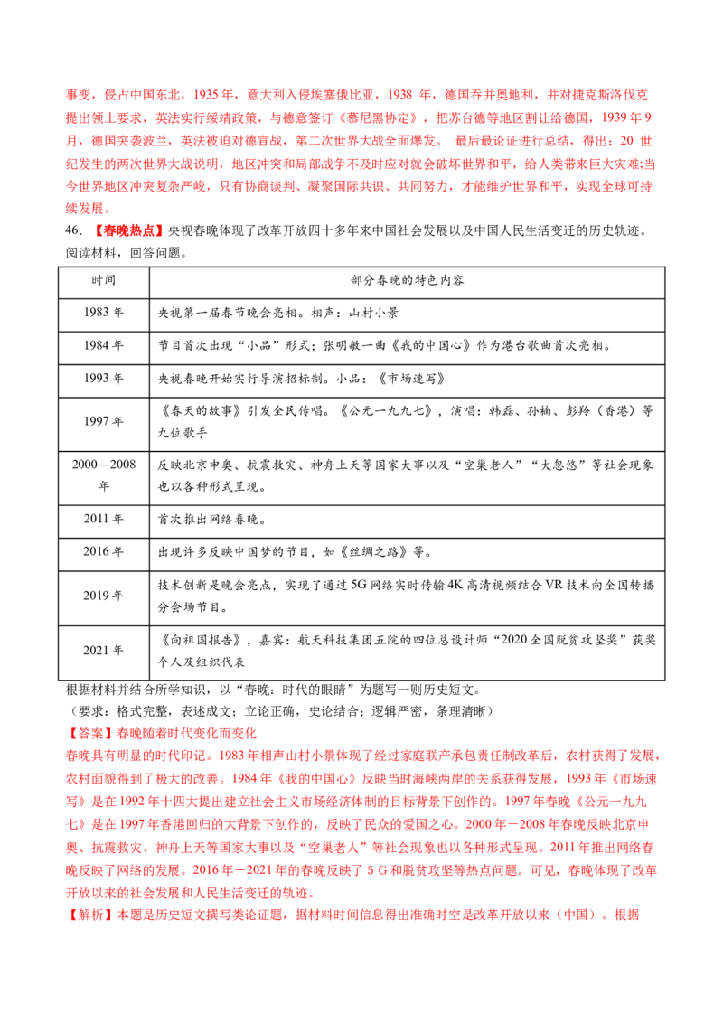 专题12热点押题专练50题（解析版）_07高考历史_2024年新高考资料_52024三轮冲刺_查漏补缺2024年高考历史复习冲刺过关（新高考专用）