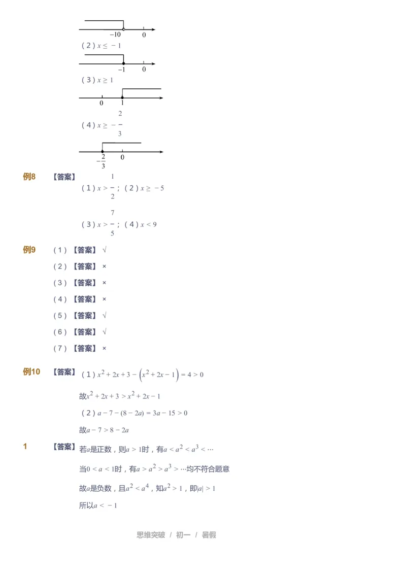 课本+自我巩固+课堂落实答案_《爱学习》小学初中数学和奥数资料_高斯数学爱学习课件_7人教初中思维突破_初一高思爱学习数学课件思维突破_初一高思数学pdf_初一数学思维突破