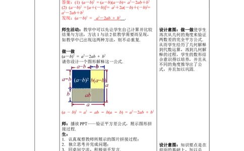 1.6第1课时完全平方公式的认识教案_北师大初中数学_7下-北师大版初中数学_7下-初中数学北师大版（旧版）赠送_01课件+教案+学案新课标_教案_1.BS七下第一章整式的乘除教案