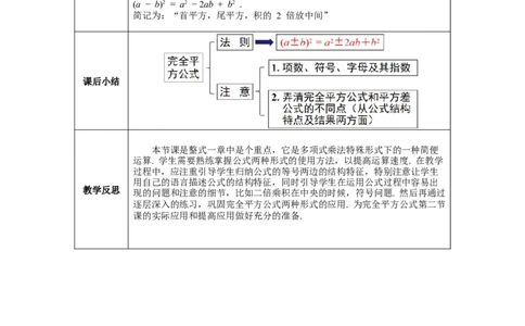 1.6第1课时完全平方公式的认识教案_北师大初中数学_7下-北师大版初中数学_7下-初中数学北师大版（旧版）赠送_01课件+教案+学案新课标_教案_1.BS七下第一章整式的乘除教案