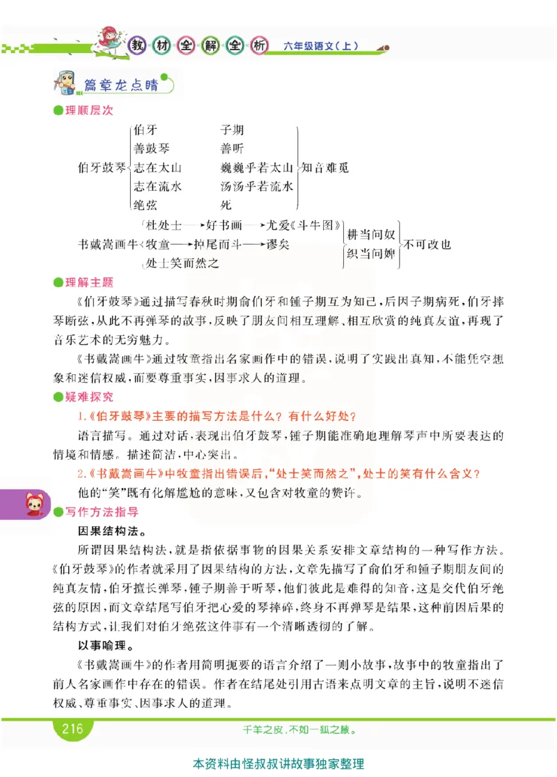 小学教材全解全析-语文6上_《教材全解》小学1-6年级_《小学教材全解全析》_1-6年级上册_语文