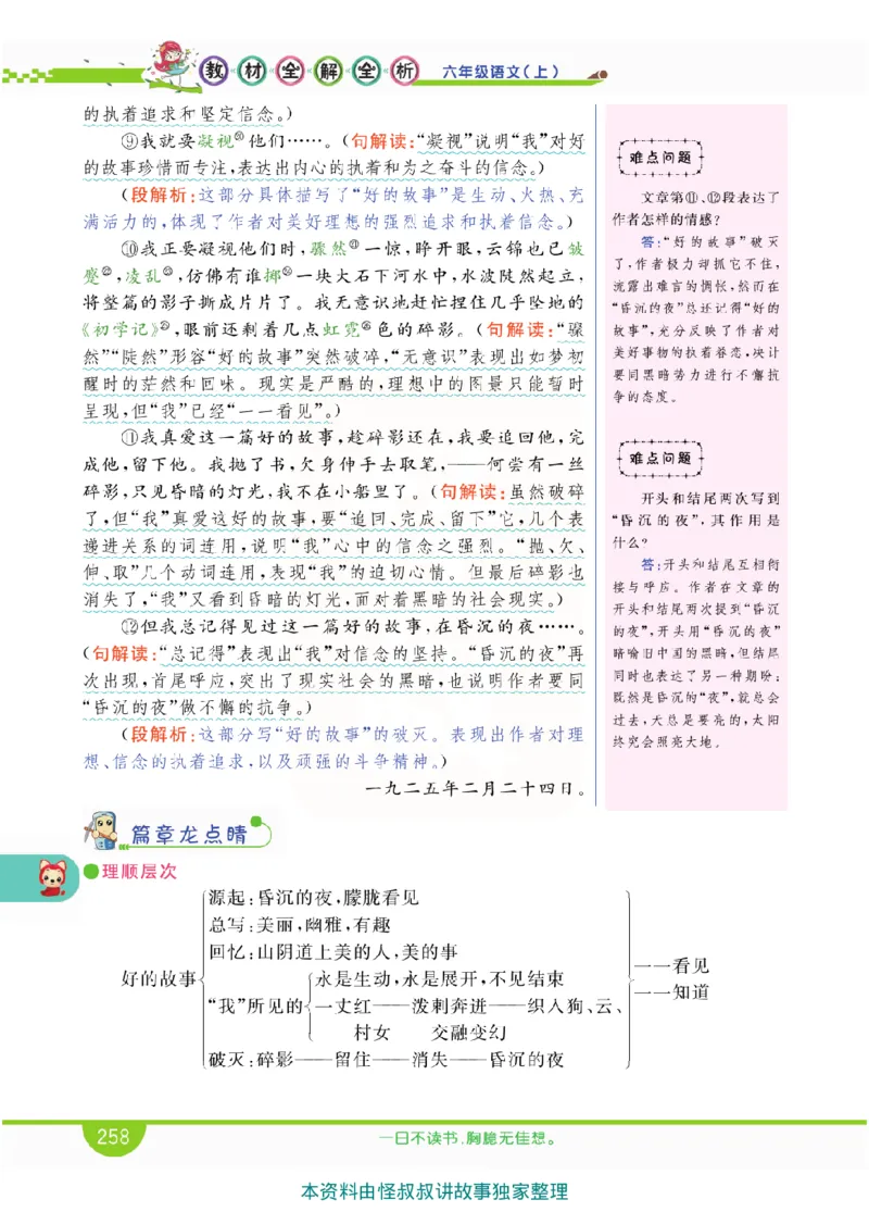 小学教材全解全析-语文6上_《教材全解》小学1-6年级_《小学教材全解全析》_1-6年级上册_语文