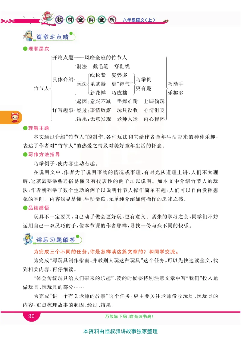 小学教材全解全析-语文6上_《教材全解》小学1-6年级_《小学教材全解全析》_1-6年级上册_语文