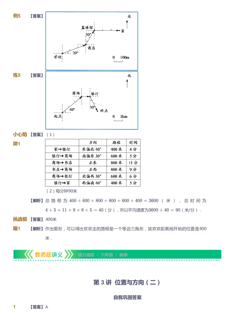 课本+自我巩固+课堂落实（答案）-gs_《爱学习》小学初中数学和奥数资料_高斯数学爱学习课件_1人教小学能力提高_6年级能力提高课件春秋寒暑_秋数学6阶能力提高-gs出品