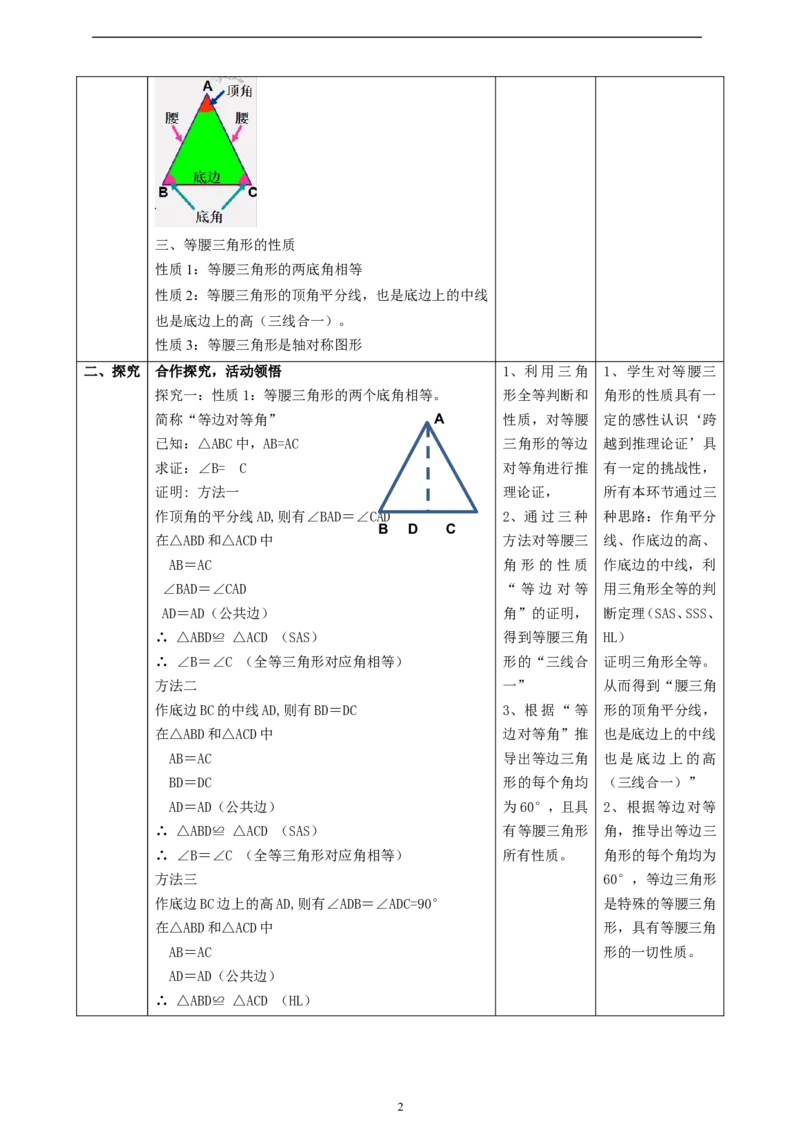 1.2.1等腰三角形的性质课时计划_北师大初中数学_8下-北师大版初中数学_2026春新版_第二套-东方_01.北师大数学8下第2套课件+教案+单元设计26春更新中