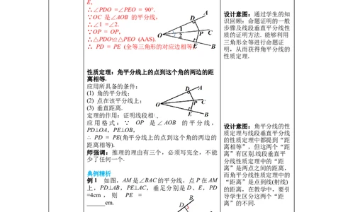 1.4第1课时角平分线的性质教案_北师大初中数学_8下-北师大版初中数学_旧版-可参考_01课件+教案+学案新课标_教案_1.BS八下第一章三角形的证明教案