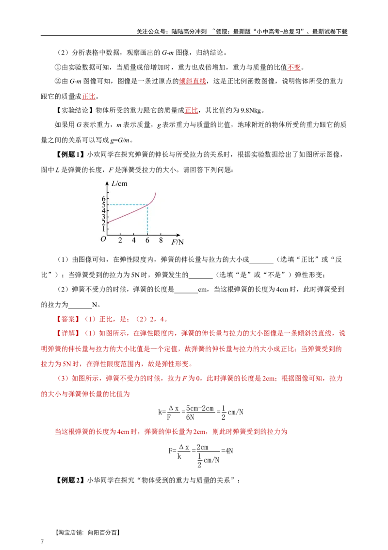 专题07力（知识梳理+典例+练习）-2024物理中考一轮复习精品资料（教师版）_02中考总复习（2026版更新中）_04-物理-中考总复习_2024年中考复习资料_一轮复习_配套练习_教师版（含答案解析）