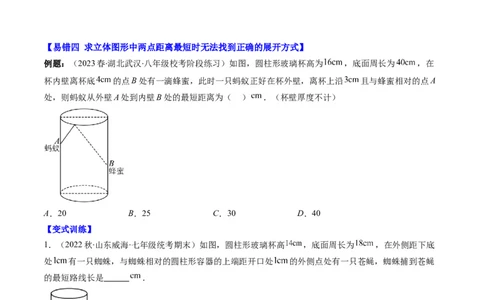 1.5讲易错易混集训：利用勾股定理求解易错（原卷版）_北师大初中数学_8上-北师大版初中数学_旧版_05习题试卷_帮课堂2023-2024学年八年级数学上册同步学与练（北师大版）