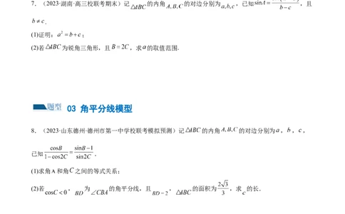 专题12正余弦定理妙解三角形问题和最值问题（练习）（原卷版）_02高考数学_新高考复习资料_2024年新高考资料_二轮复习资料_2024年高考数学二轮复习讲练测（新教材新高考）