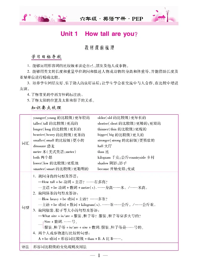 新教材完全解读人教pep英语6年级下_《教材全解》小学1-6年级_《新教材完全解读》_小学英语
