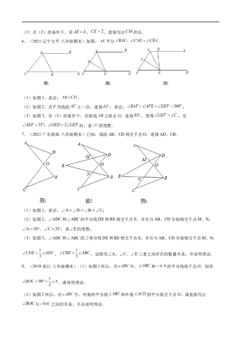 专练10几何压轴大题（10题）-八年级数学上学期期末考点必杀200题（北师大版）（原卷版）_北师大初中数学_8上-北师大版初中数学_旧版_05习题试卷_5专项练习