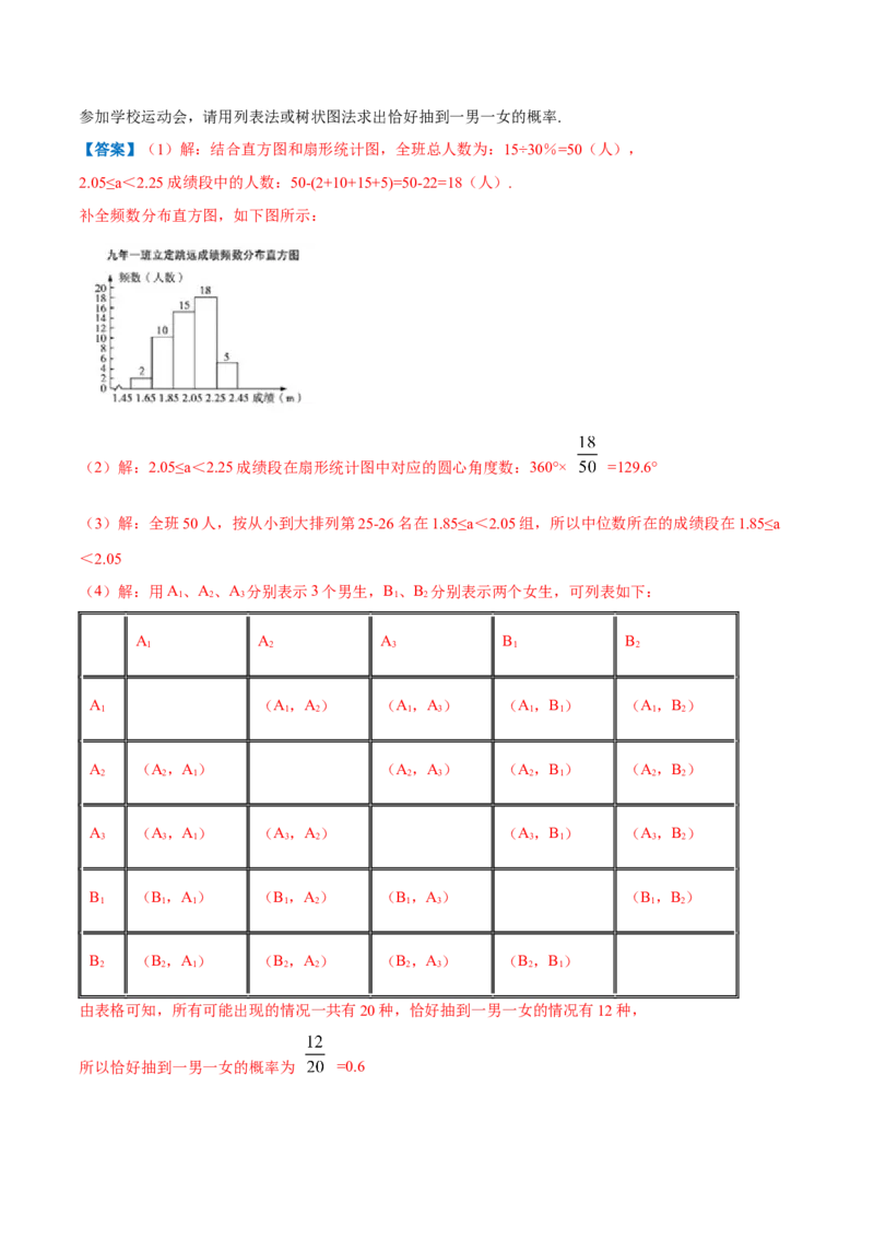专题09用树状图或表格求概率（解析版）_北师大初中数学_9上-北师大版初中数学_06专项讲练_挑战压轴题2022-2023学年九年级数学上册压轴题专题精选汇编（北师大版）