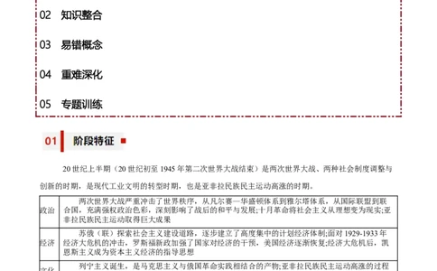 专题14+风云变幻的国际格局&mdash;&mdash;两次世界大战、十月革命与国际秩序的演变-知识大盘点+专题特训2024年高考历史三轮冲刺_07高考历史_2024年新高考资料_52024三轮冲刺