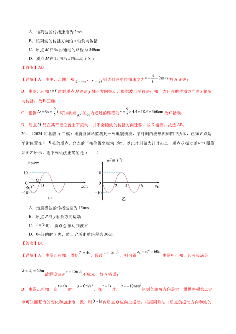 专题15机械振动与机械波（练习）（解析版）_03高考英语_2025年新高考资料_二轮复习_01高考语文等多个文件_上好课2025年高考物理二轮复习讲练测（新高考通用）