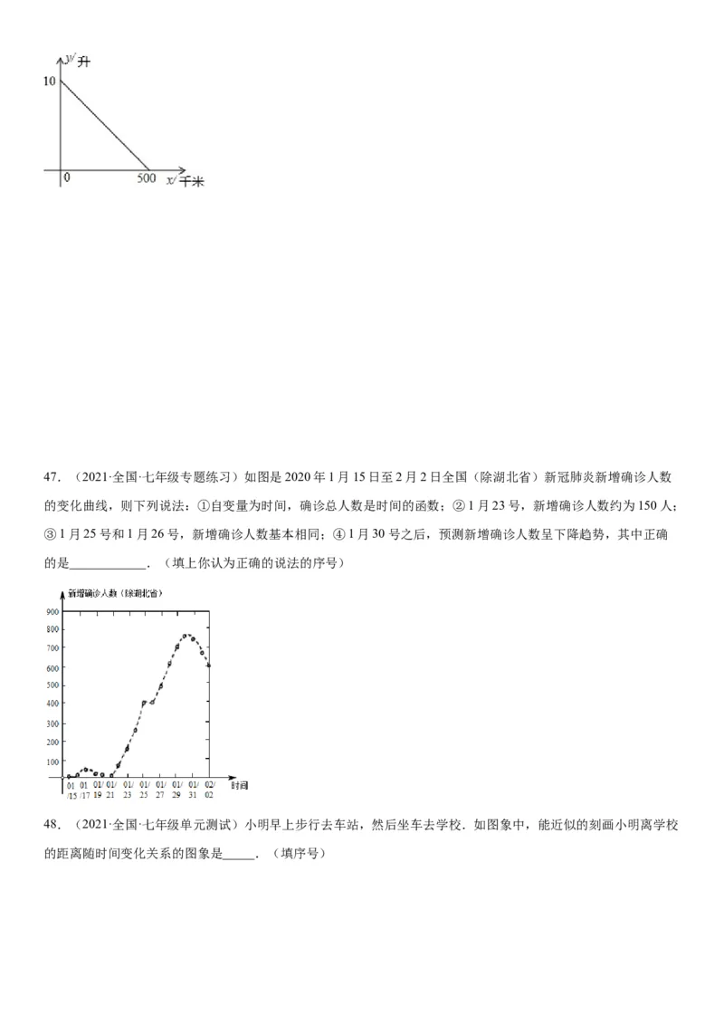 3.1-3.3用表格表示的变量间关系-用图像表示的变量间关系-七年级数学下册《考点&bull;题型&bull;技巧》精讲与精练高分突破（北师大版）_北师大初中数学_7下-北师大版初中数学_06专项讲练