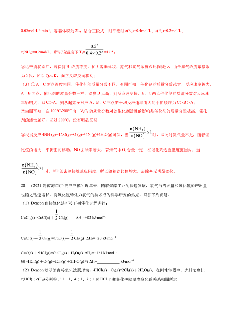 专题14化学反应原理综合-2021年高考真题和模拟题化学分项汇编（解析版）_05高考化学_新高考复习资料_2022年新高考资料_2021年高考真题和模拟题化学分项汇编（全国通用）