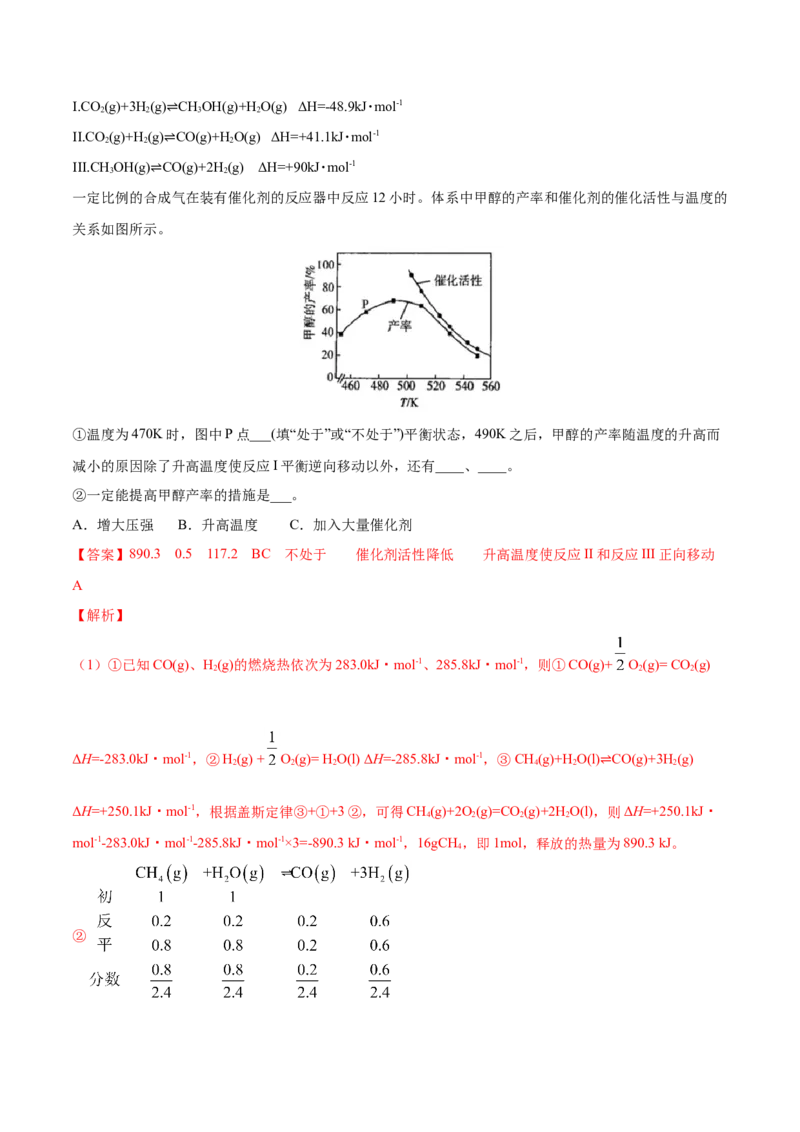 专题14化学反应原理综合-2021年高考真题和模拟题化学分项汇编（解析版）_05高考化学_新高考复习资料_2022年新高考资料_2021年高考真题和模拟题化学分项汇编（全国通用）