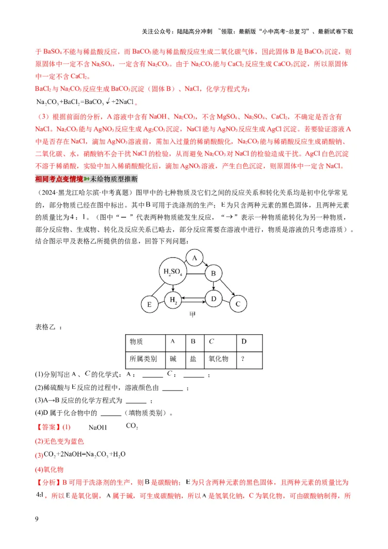 专题07物质的转化与推断（解析版）_02中考总复习（2026版更新中）_05-化学-中考总复习_2025年中考复习资料_2025年中考化学答题方法模板
