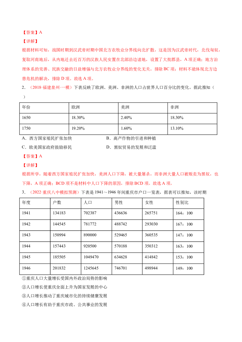 专题15人口迁徙、文化交融与认同（解析版）-备战2023年高考历史一轮复习考点微专题（新高考地区专用）_07高考历史_新高考复习资料_2023年新高考复习资料