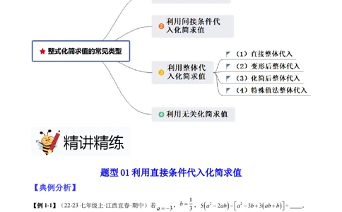 专题04整式化简求值的七种常见类型（原卷版）_北师大初中数学_7上-北师大版初中数学_7上-初中数学北师大（2024新版）持续更新_03课件+练习