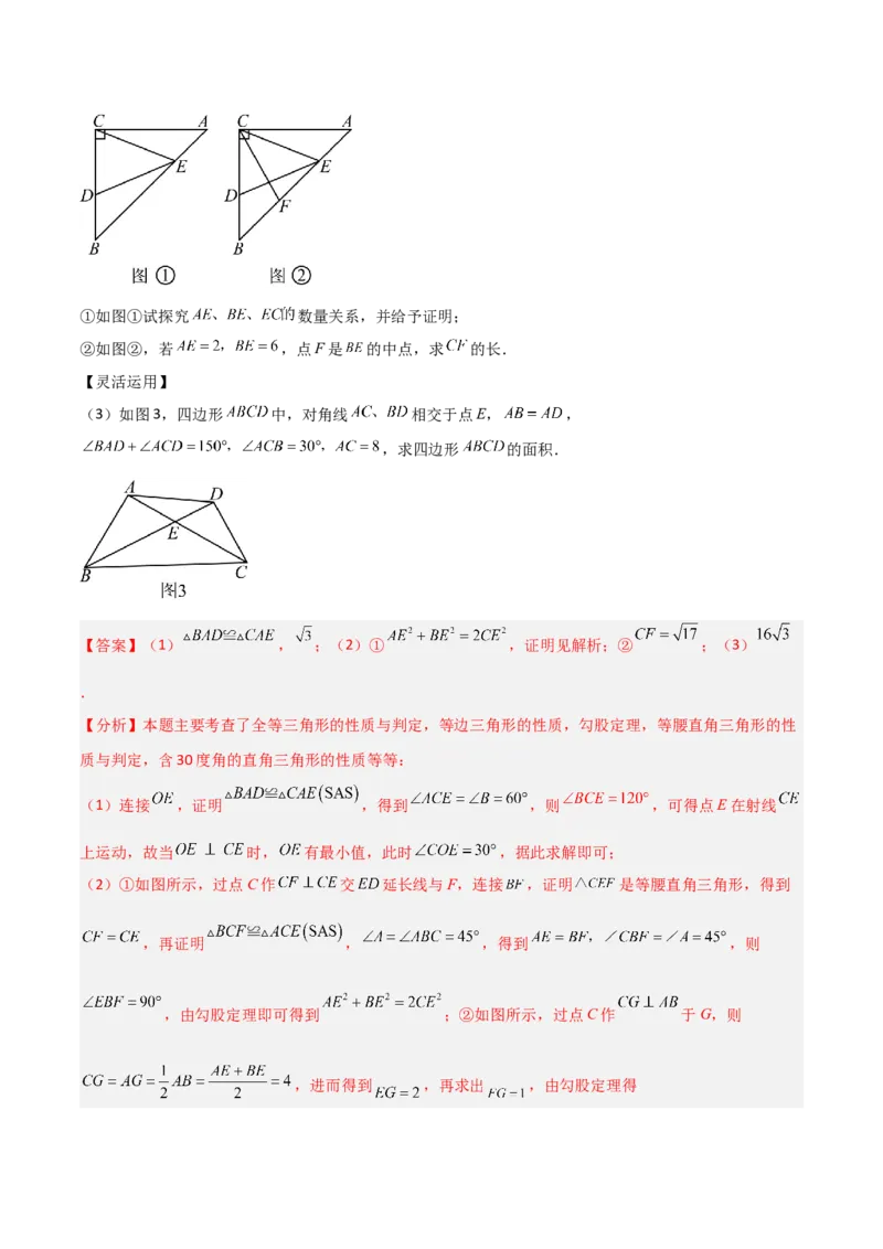 专题02勾股定理与全等三角形的四类几何模型（压轴题专项训练）数学北师大版（教师版）_北师大初中数学_8上-北师大版初中数学_初中数学北师大8上-2025秋季新版_第二套推荐25