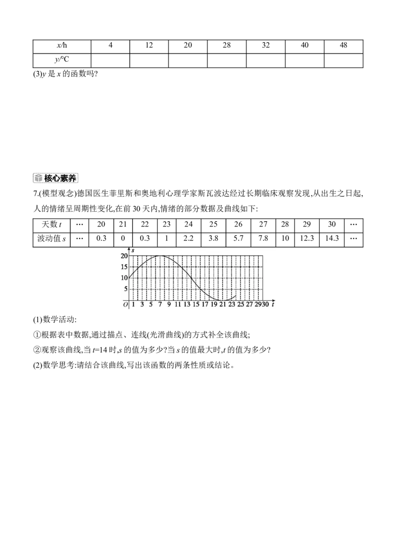 4.1　函数分层练习（含答案）2025-2026学年数学北师大版（2024）八年级上册_北师大初中数学_8上-北师大版初中数学_初中数学北师大8上-2025秋季新版_第二套推荐25_07习题试卷_同步练习