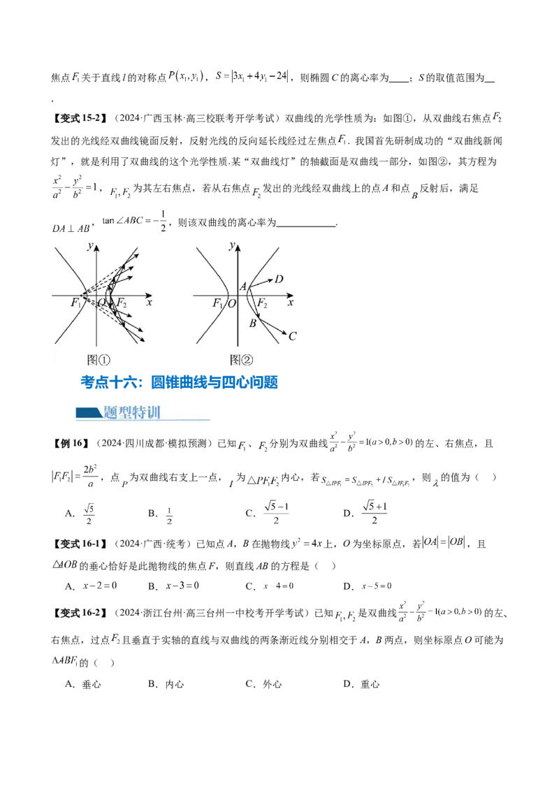专题17圆锥曲线常考压轴小题全归类（16大核心考点）（讲义）（原卷版）_02高考数学_2024年新高考资料_2.2024二轮复习_2024年高考数学二轮复习讲练（新教材新高考）