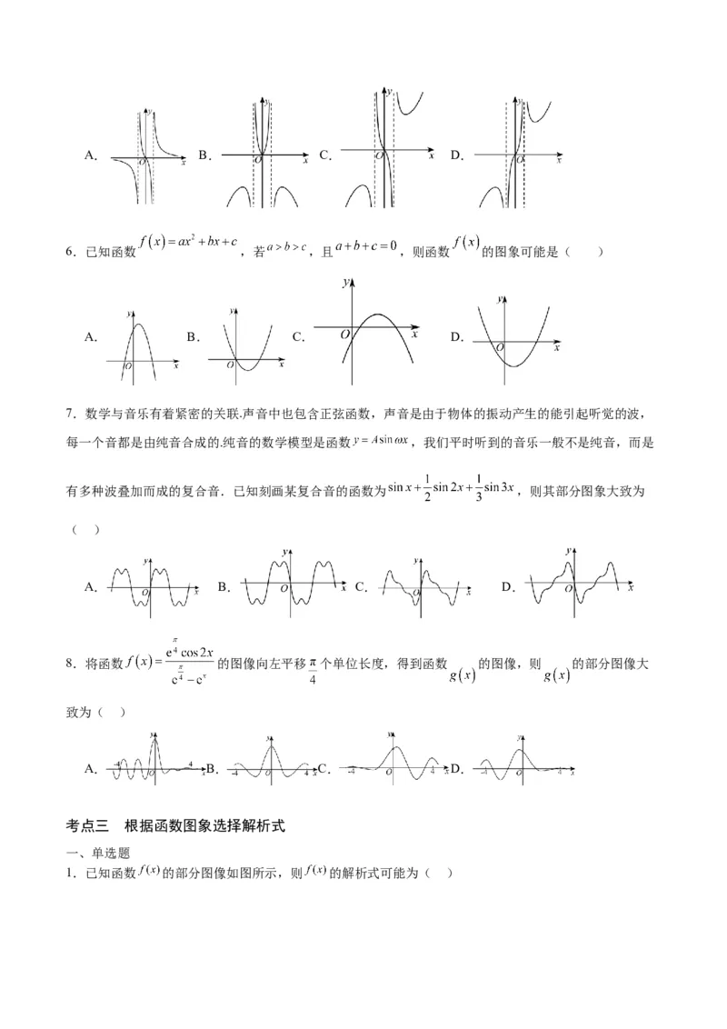 专题13函数的图象(一)(含2021-2023高考真题)(原卷版)_02高考数学_2024年新高考资料_3.2024专项复习_2024年新高考数学之函数专项重难点突破练（新高考专用）