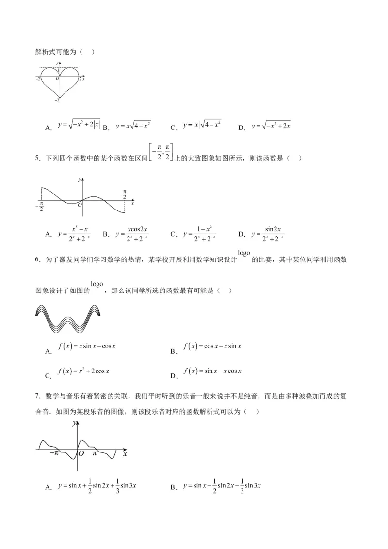 专题13函数的图象(一)(含2021-2023高考真题)(原卷版)_02高考数学_2024年新高考资料_3.2024专项复习_2024年新高考数学之函数专项重难点突破练（新高考专用）