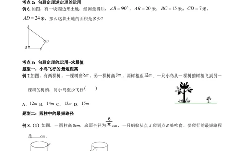 专题02勾股定理（二）（原卷版）-2021-2020学年八年级数学上册基础考点专题培优训练+重要题型小专题（北师大版）_北师大初中数学_8上-北师大版初中数学_旧版_06专项讲练