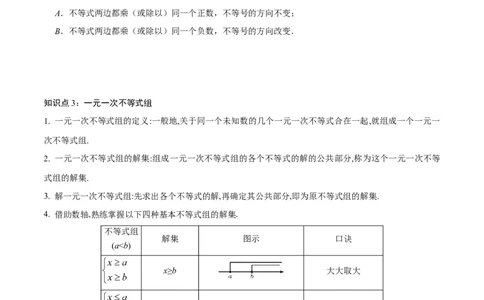 专题1.2不等式与不等式组知识梳理+真题演练-八年级数学下学期期末复习宝典（北师大版）（原卷版）_北师大初中数学_8下-北师大版初中数学_旧版-可参考_06专项讲练